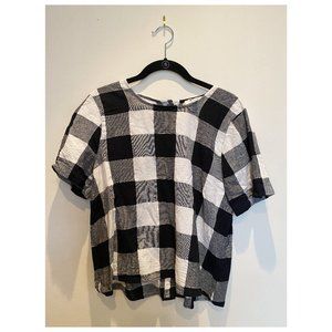 Madewell Boxy Button-Back Top in Gingham Check | Size M